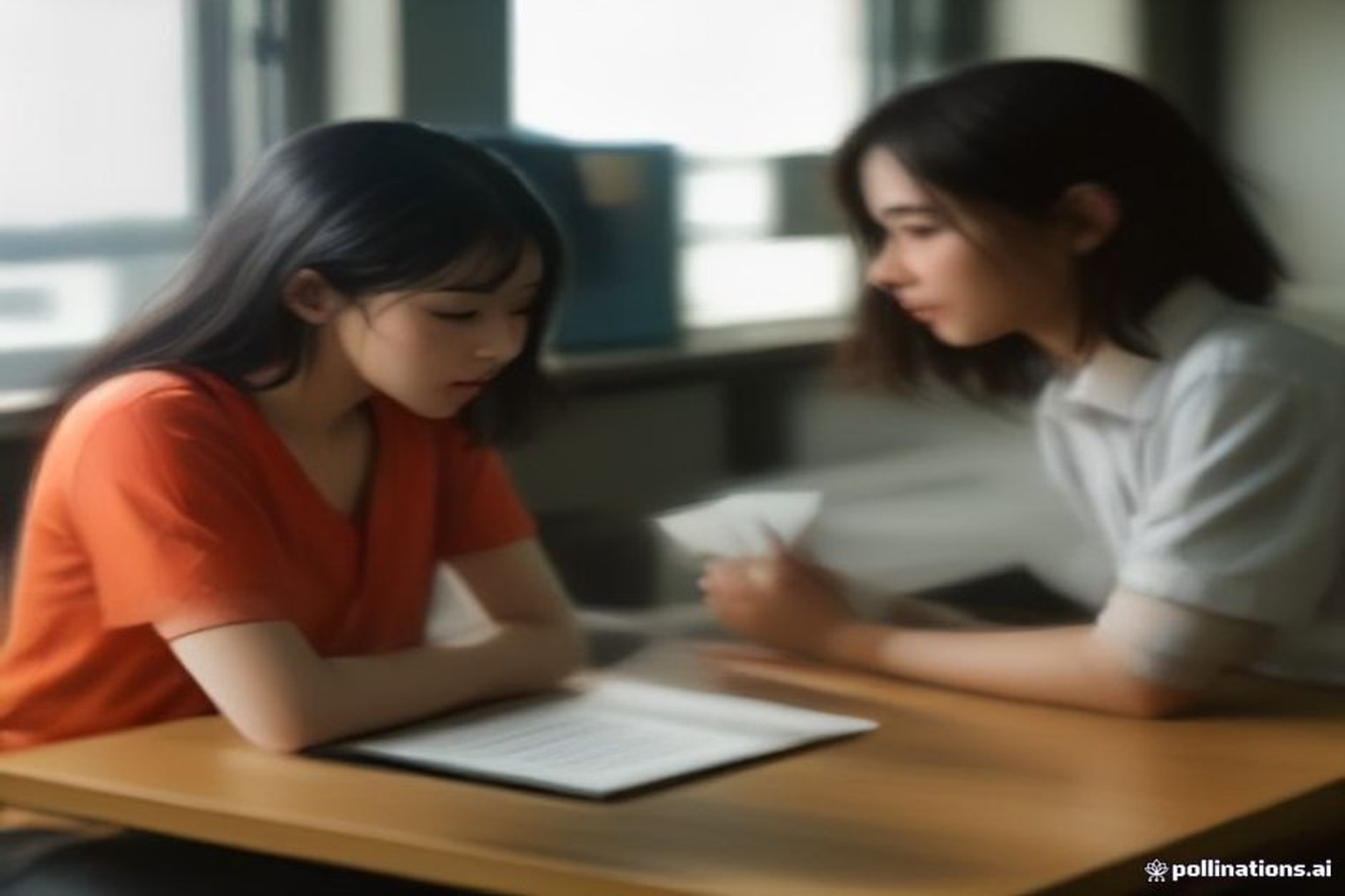 Multi-location brand teammates completing a pillar handoff with a folder and unreadable laptop